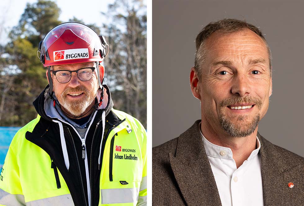 Johan Lindholm blir ny ordförande för LO och efterträds av Lars Hildingsson som blir Byggnads nya ordförande. Foto: Byggnads