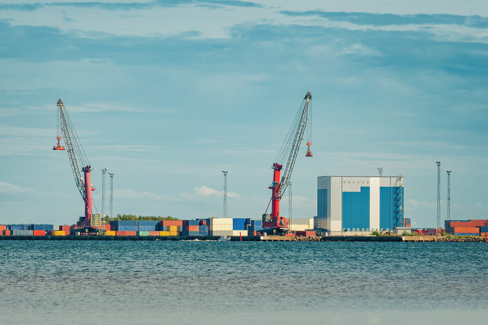 halmstads hamn, sett från vattnet