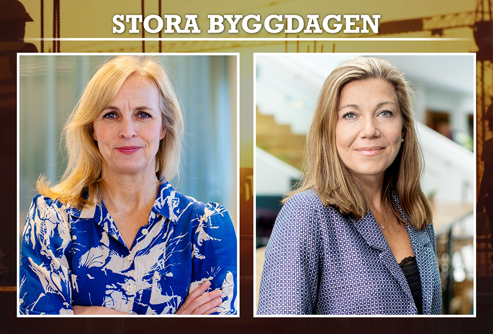 Länsförsäkringars chefsekonom Alexandra Stråberg och Tanja Rasmusson, näringspolitisk chef på Byggföretagen talar på Stora Byggdagen.