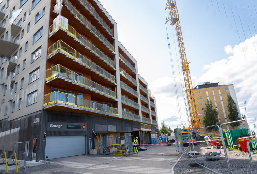 Östra station i Umeå, byggarbete pågår fortfarande